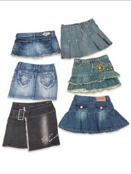 Y2K Denim Mini Skirt Bundle | Vintage Low-Rise & P..