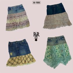Y2k Fairytale Vibe Denim Midi Skirts (AA-1666)