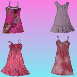 Y2k Pink Floral Dress (SU-001)