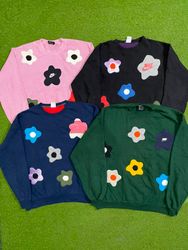 Upcycle Nike Patchwork Sweatshirt fleurs