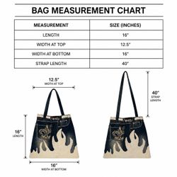 Upcycle embroidered flame tote Bag TR633