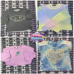 Y2K Vintage Graphic & Pastel Long Sleeve Top Bundl..