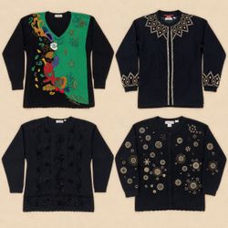 Y2k Embellished Black Sweaters