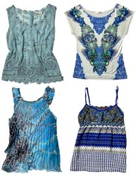 Aqua Glam Ocean Blue Tops: TT-324