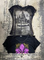 Y2K style printed T shirts
