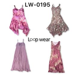 Y2K Floral Mesh & Ribbon Trim Midi Dresses