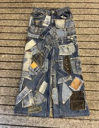 Upcycled Denim Patchwork Baggy Style Jeans