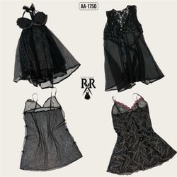 Vestido mezcla gótica Y2K negro (Aa-1750)