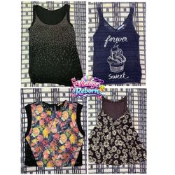Y2K Vintage Printed & Embellished Tank Top Bundle ..