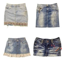 Y2k Women Denim Mini Skirts Bundle B2F-375
