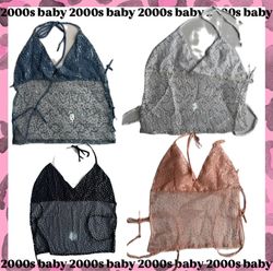 Upcycled classic y2k halter tops-245