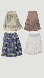 Jupes longues à carreaux et superposées pour femme..