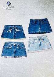 Upcycled Denim Mini Skirts - EVR0376