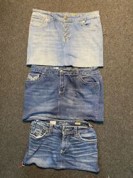 Upcycled  Denim Mini Skirts — 0086
