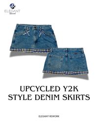 UPCYCLED Y2K Style Denim Skirts - EVR0185