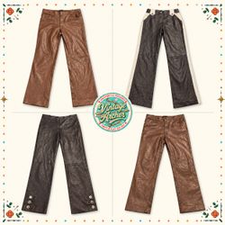 Vintage Leather Pants – Y2K Retro Flare & Straight..