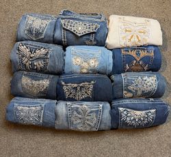 Y2k flared and bootcut embroidery jeans