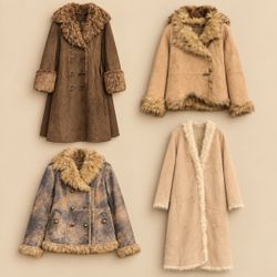Y2k Earthy Tone Afghan Coats