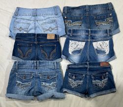 Y2k denim mini shorts (1063)