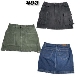 Denim Mix Mini Skirts (brands) Lee , Dkny & Hollis..