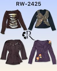 Y2K Unique Girl Printed Full Sleeve Tops RW-2425
