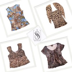 Y2K Animal Print Mix Tops