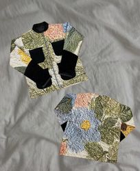 Upcycled Quilted Velvet Patch Jacket