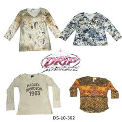 Women's Long Sleeve Printed Blouses (DS-10-302)