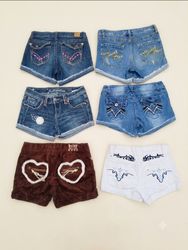 Lot of Vintage Y2K & McBling Rhinestone Denim Shor..