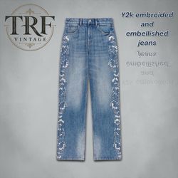 #178 y2k  embroidered and embellished je..