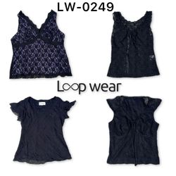Y2K Ladies Black Lace Tops