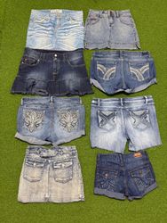 Yv211 Denim Mix Skirts Shorts 8P