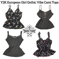 Y2K European Girl Gothic Vibe Cami Tops TY-146