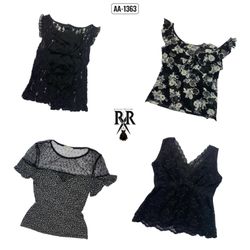 Y2k Black Fantasy Sleeveless Tops (AA-1363)