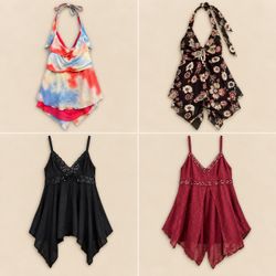Y2k Boho Flowy Cami Tops