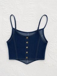 Upcycle Denim Corset Top