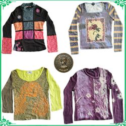 Vintage Y2K Fashion Long Sleeve Tops Blouses Colle..