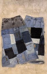 Upcycled Denim Patchwork Maxi Skirt