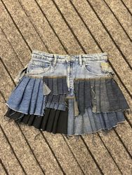 Upcycled Y2K Multi Layered Pleated Mini Skirts