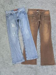 ***Y2K Embroidered Bell Bottom Jeans – Flare Denim..