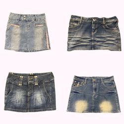 Y2k Denim Mini Skirts Selection B2-325
