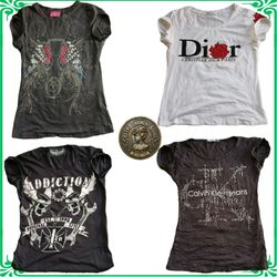 Vintage Y2K Mixed Brand Short Sleeve Blouses Tops ..