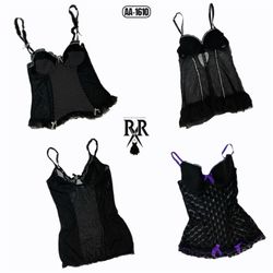 Y2K Black Lace Trim Camisoles Mix Tops (AA-1610)