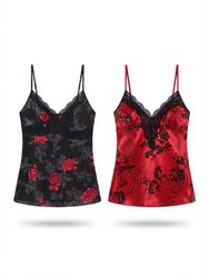 (FV-2797) Y2K Gothic silk Slip Dress