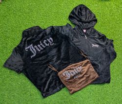 8004 - Juicy Couture Hoodie Half Sleeve Shirt and ..