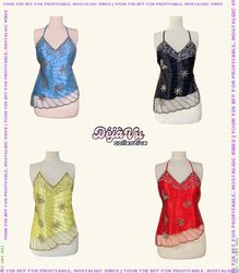 Upcycled Y2K Beaded Backless Top