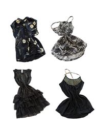 Y2K Black And White Tropical Print Camisoles-ST-26..