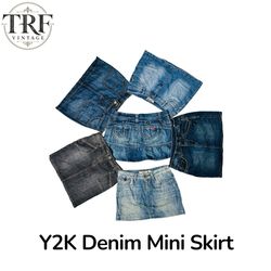 YW-010/ y2k mini denim skirt
