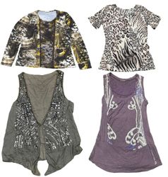 Y2K Abstract Print Tops Mix