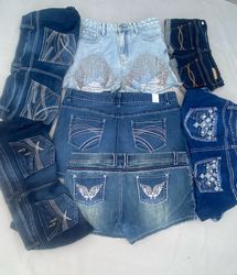 Embroidery and fashionable sexy jeans shorts
